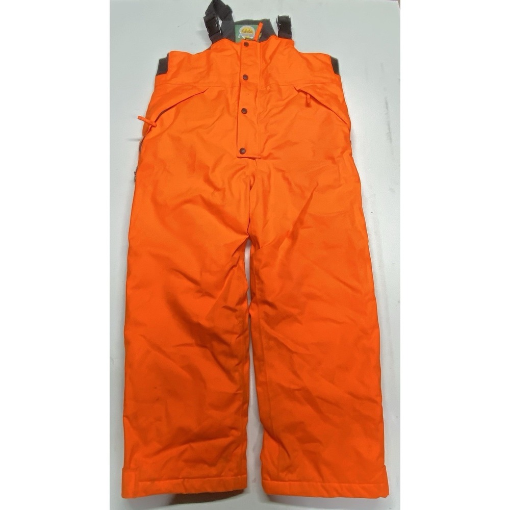 Cabela's Insulated Bib Overalls Men Size XL RE- Orange Thinsulate Fleece Hunting